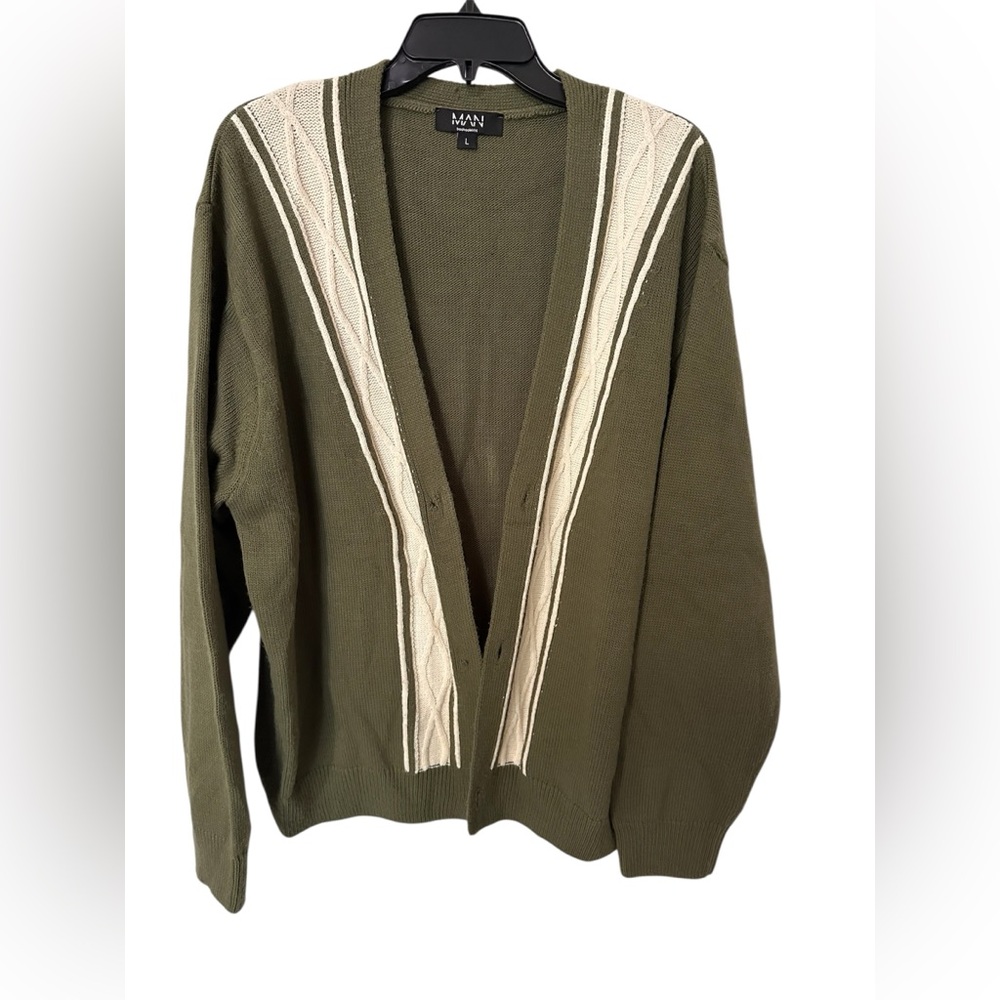 Boohoo Olive Oversized Men’s Sweater - Size L